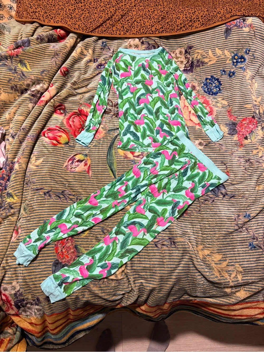 Little Sleepies Mint Green Flamingo Pajama Set